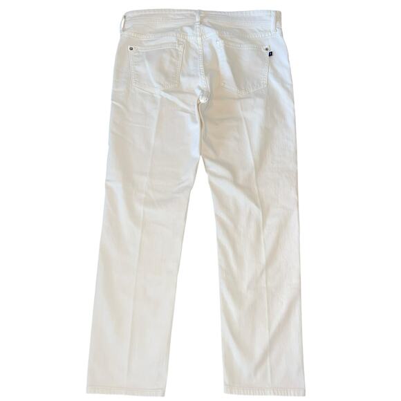 Pilcro Embroidered Jeans Anthropologie Boyfriend Mid Rise Cream - Picture 3 of 14